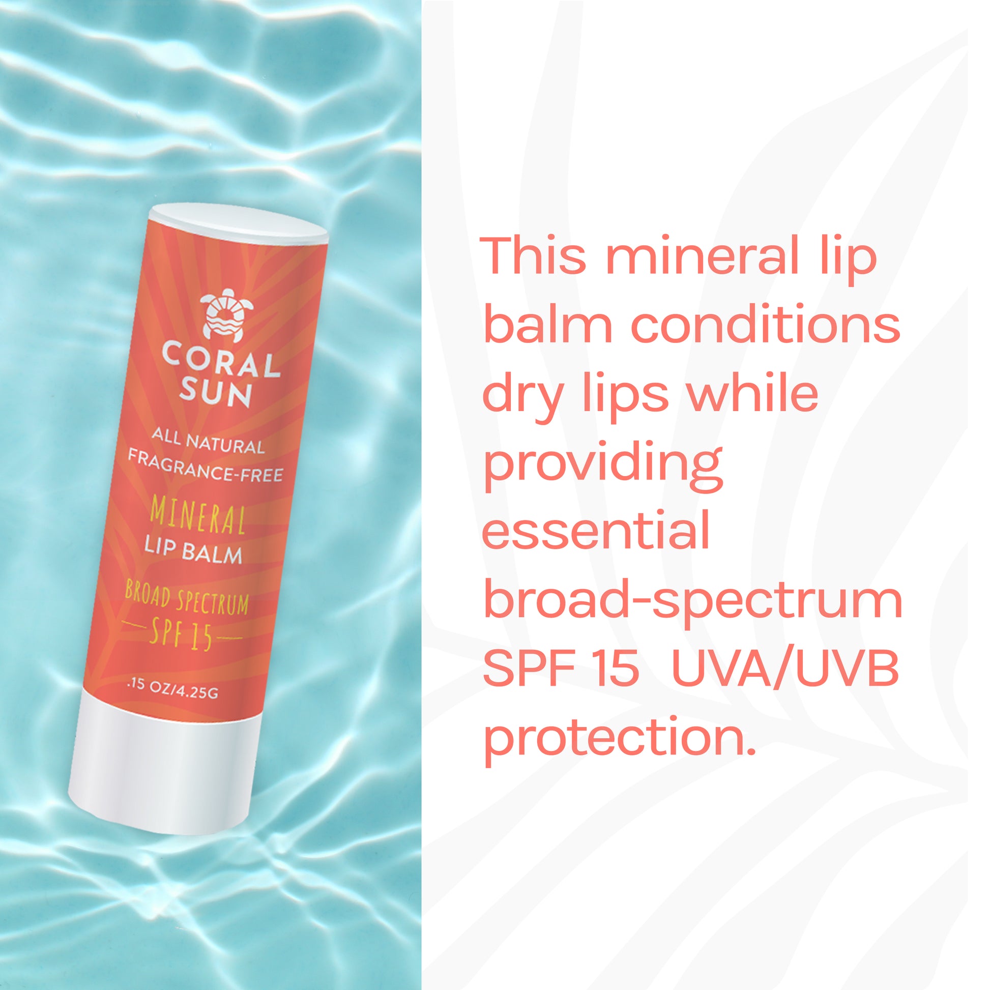 SPF 15 Mineral Lip Balm - Coral Sun